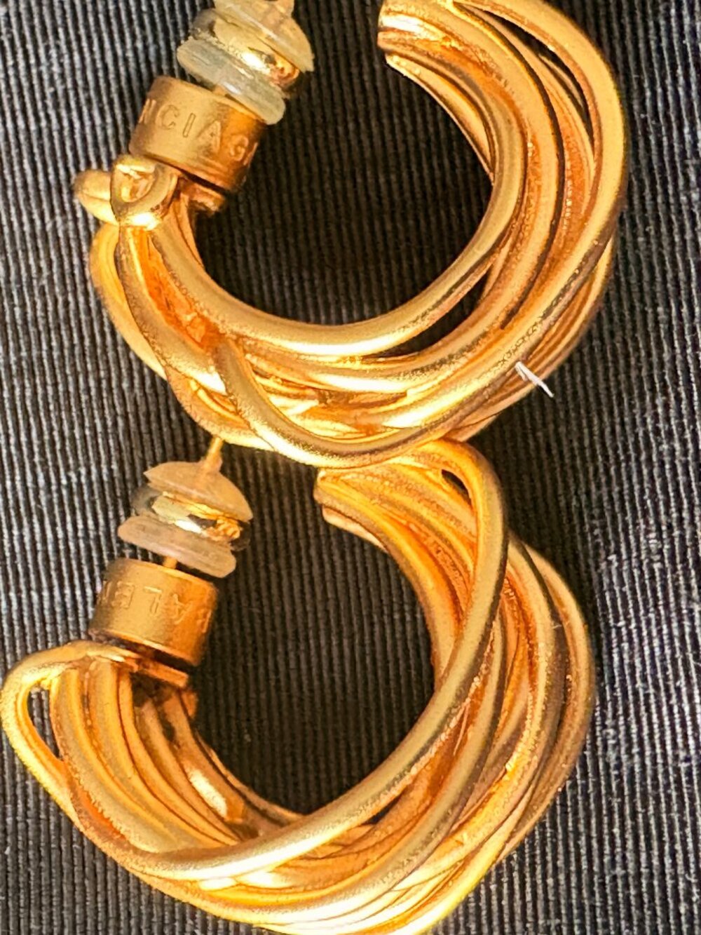 Balenciaga Gold Wire Hoop Earrings Made in Italy
